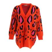 Vibrant Oversized Cardigan - Orange