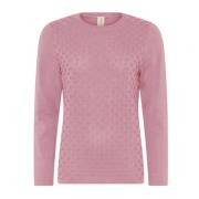 Prikstruktur Pullover Bluse Geranium