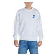 Hvid Langærmet Rund Hals Sweatshirt