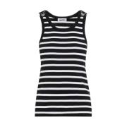 Sort Stribet Tank Top