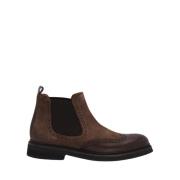 Mocha Kangaroo Leather Walton Elastic Ankle Boots