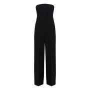 Sort Jumpsuit med Brede Ben