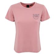 Broderet Juvel T-shirt i Pink