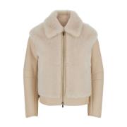 Beige Shearling Jakke