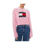 Rosa Sweater Casual Moderne Rund Hals