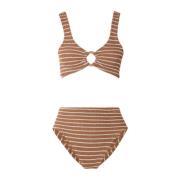 Metallic Cocoa Ring-Detalje High-Rise Bikini