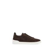 Suede Triple Stitch Slip-On Sneakers