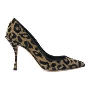 Leopard Lurex Hæle Pumps Sko