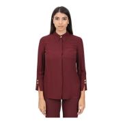 Burgundy Georgette Elegant Women's Shirt