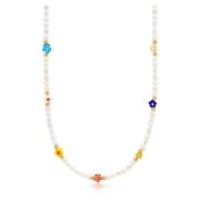 Women's Pearl Choker with Flower Beads