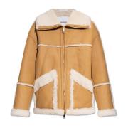 Shearling frakke med lommer