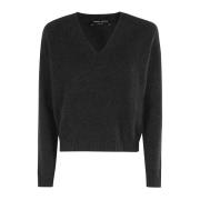 V-hals sweater i uldblanding