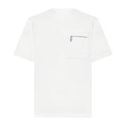 Hvid Skater-Fit T-shirt med FF Lomme