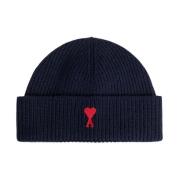 Rød Broderet Logo Beanie