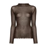 Metallic Brun Sweater Ribstrik