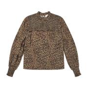 Leopard Print Smock Top Brun