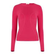 Pink Fitted Long Sleeve Top