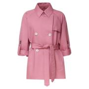 Pink Bomuld Trenchcoat Italien