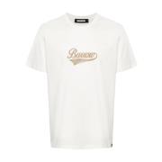 Crew Neck T-shirt med Print foran og bag