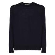 Blå Crewneck Sweater Regular Knit