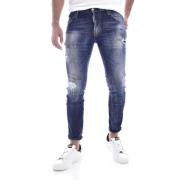 Blå Slim Fit Destroy Jeans