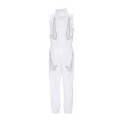 Ærmeløs Sportstøj Jumpsuit Hvid/Sort