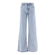 Denim Wide Leg Jeans Lys Blå