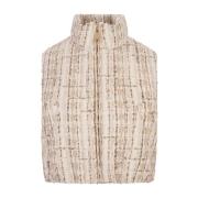 Hvid Tweed Kort Vest