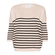 Stribet Oversized Pullover Sweater