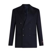 Marineblå Cashmere Dobbeltbrystet Blazer