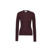 Brun Slim Pullover med knappedetaljer