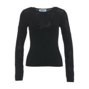 Rose Mønster Crew Neck Sweater