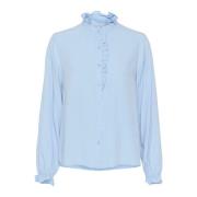 Puff Sleeve Blouse Placid Blue