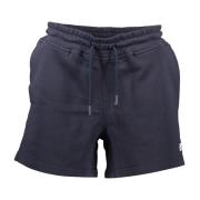 Sporty Blå Dame Shorts med Elastisk Talje