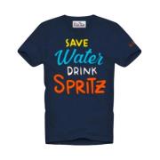 Kortærmet tee Save water Drink spritz