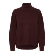 Stribet Turtleneck Pullover Brun Puce