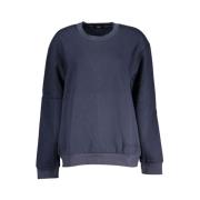 Blå Broderet Fleece Sweatshirt