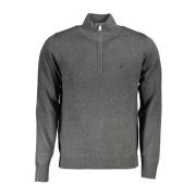 Broderet Half-Zip Sweater i Nylon