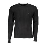 Broderet Crew Neck Sweater i Nylon