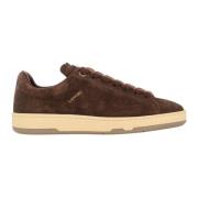 Suede Rundtå Sneakers Brun Bordeaux