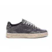 Sort Metallic Læder Sneakers Bali Washed Stone