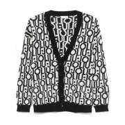 Sort Jacquard Cardigan