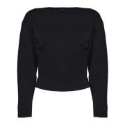 Sort Tricot Bådhals Sweater