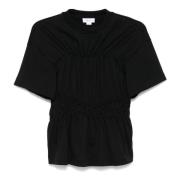 Sort Jersey T-shirt med Crew Neck