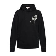 Sort blomstret broderet sweater