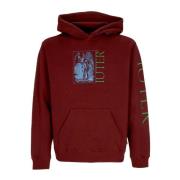 Burgundy World Hoodie med Kangaroo Lomme