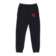 Sort Fleece Sweatpants med Elastisk Talje