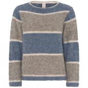 Stribet Bouclè Pullover Sweater