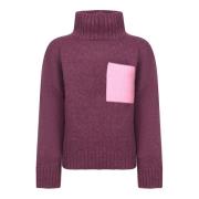 Lilla Sweater med Pink Lomme