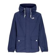 Midnight Navy/Hvid Windbreaker Jakke med Hætte